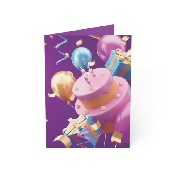 3D Art Balloons, Cake, Gifts Happy Birthday Greeting Cards - Image 4